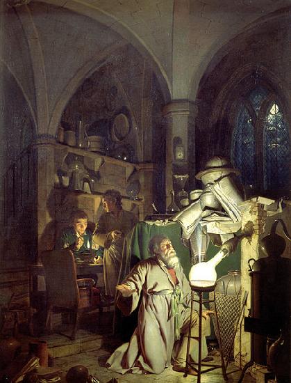 Joseph wright of derby The Alchemist Discovering Phosphorus or The Alchemist in Search of the Philosophers Stone France oil painting art